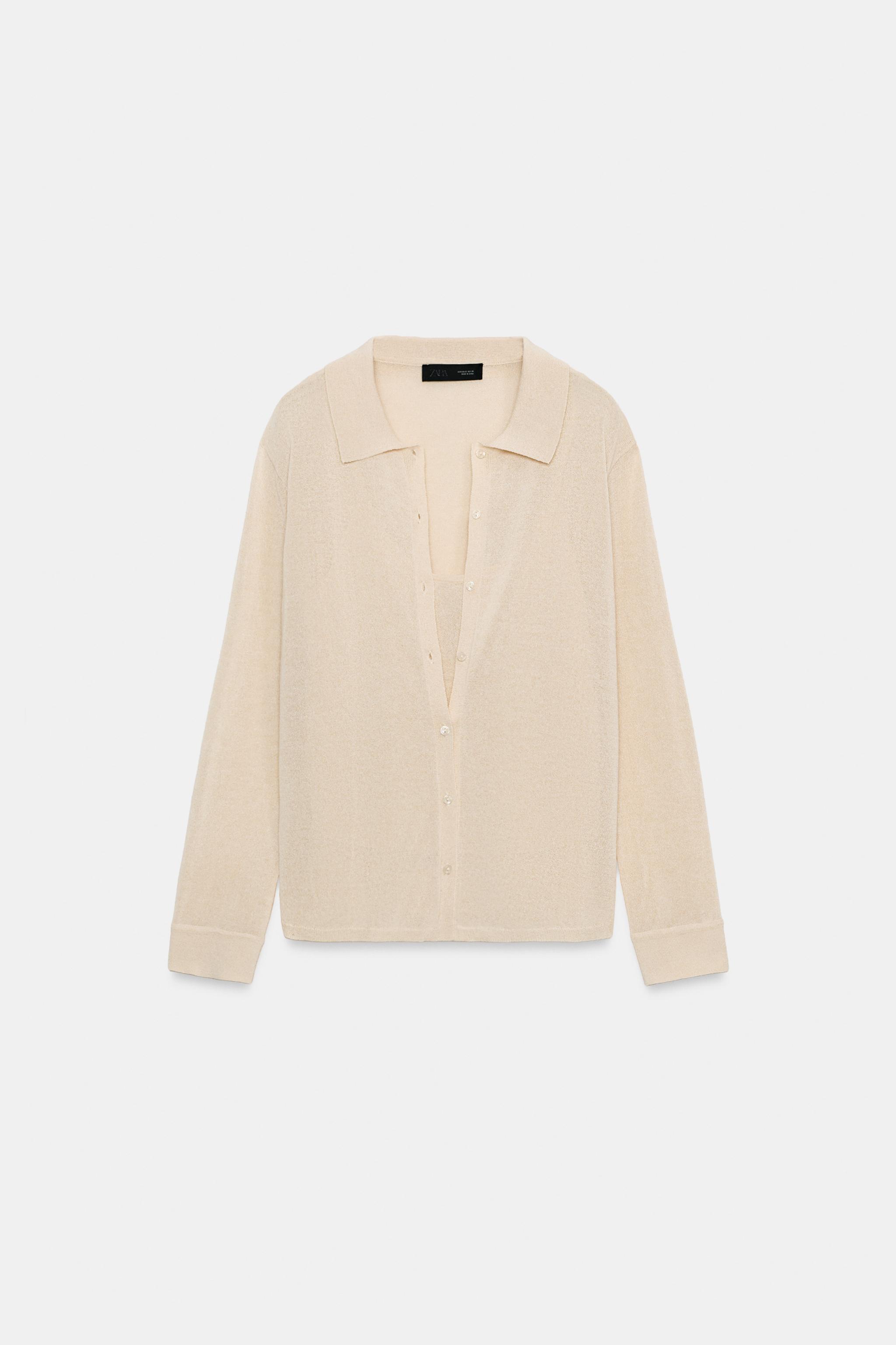 GILET POLO EN MAILLE AVEC TOP INTÉRIEUR